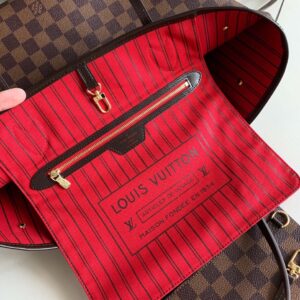 Louis Vuitton LV Neverfull Checkered Pattern Handbags 32x29x17cm