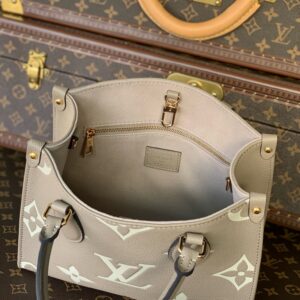 Louis Vuitton LV Onthego Woman’s Grey Cowhide Leather Handbags 25cm