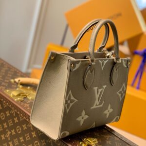 Louis Vuitton LV Onthego Woman’s Grey Cowhide Leather Handbags 25cm