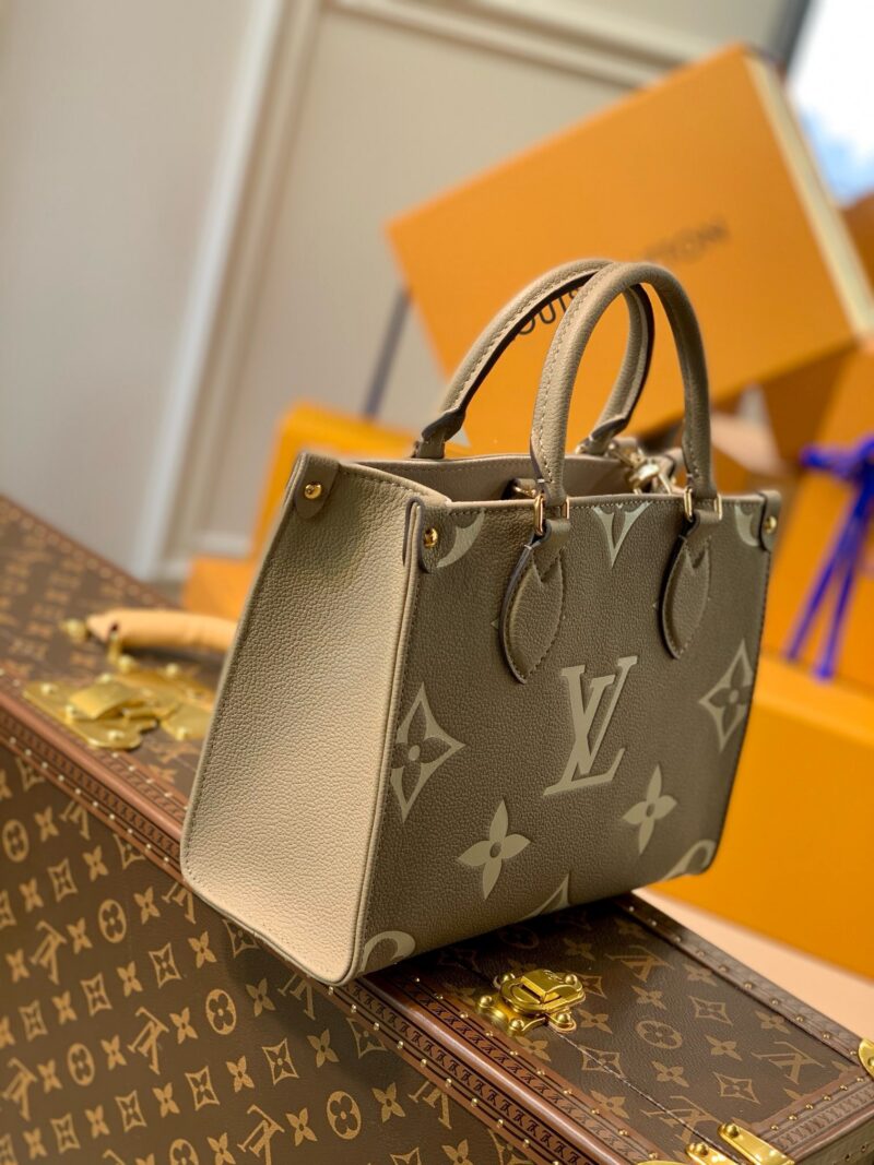Louis Vuitton LV Onthego Woman’s Grey Cowhide Leather Handbags 25cm