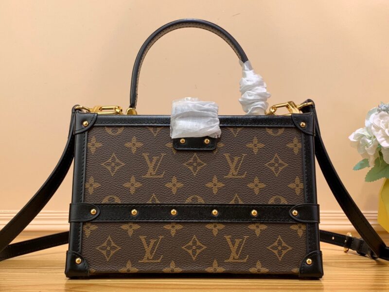 Louis Vuitton LV Petite Malle LV Monogram Pattern Like Auth Handbags 24x16x13cm