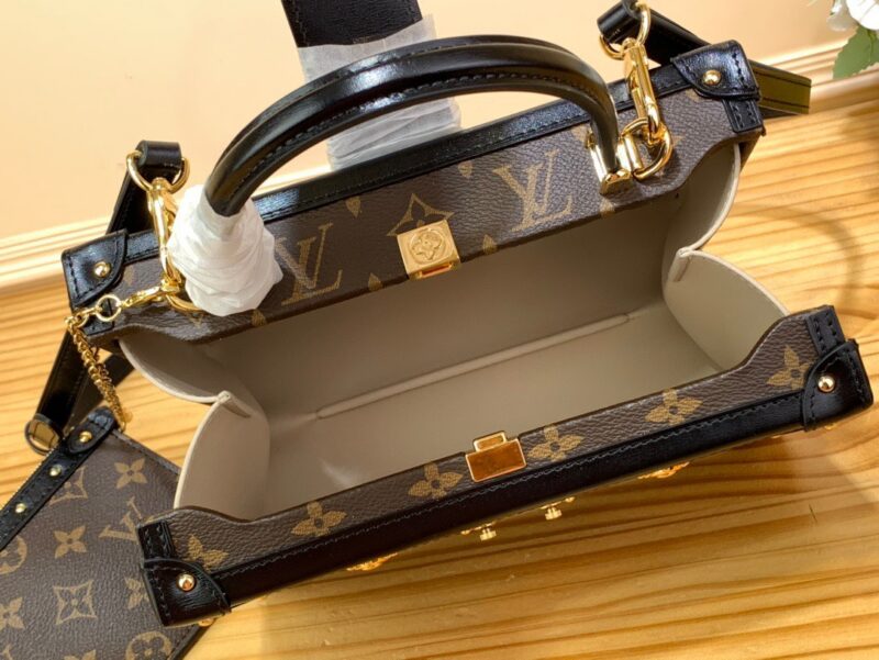 Louis Vuitton LV Petite Malle LV Monogram Pattern Like Auth Handbags 24x16x13cm