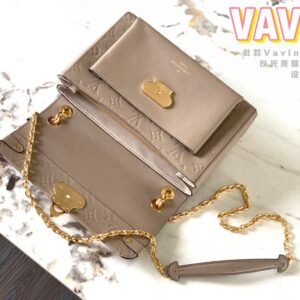 Louis Vuitton LV Vavin Super High Quality Brown Women’s Handbag with Sunken Monogram Pattern 25x18x10cm