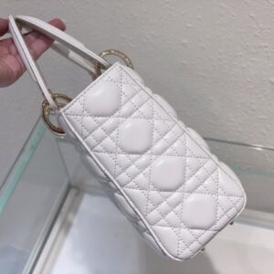 Dior Lady ABC High-end Women’s Handbag White Soft Leather 20cm
