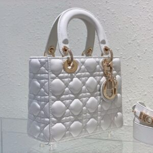 Dior Lady ABC High-end Women’s Handbag White Soft Leather 20cm