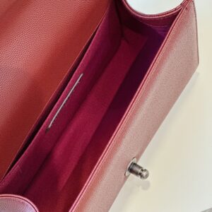 Chanel Boy Medium Handbag Woman’s V-Pattern Red Leather 25cm