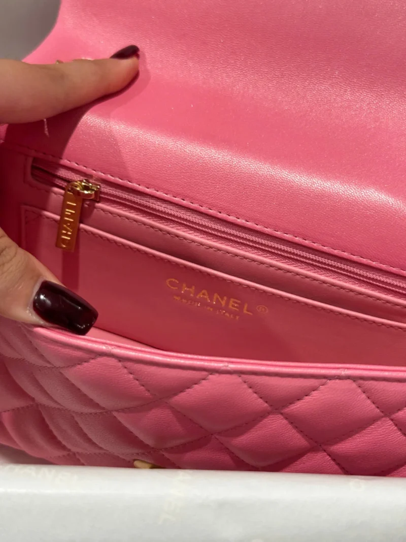 Chanel Classic Bell Bag Like Auth Handbags Bink Lock Gold Smooth Leather 20cm