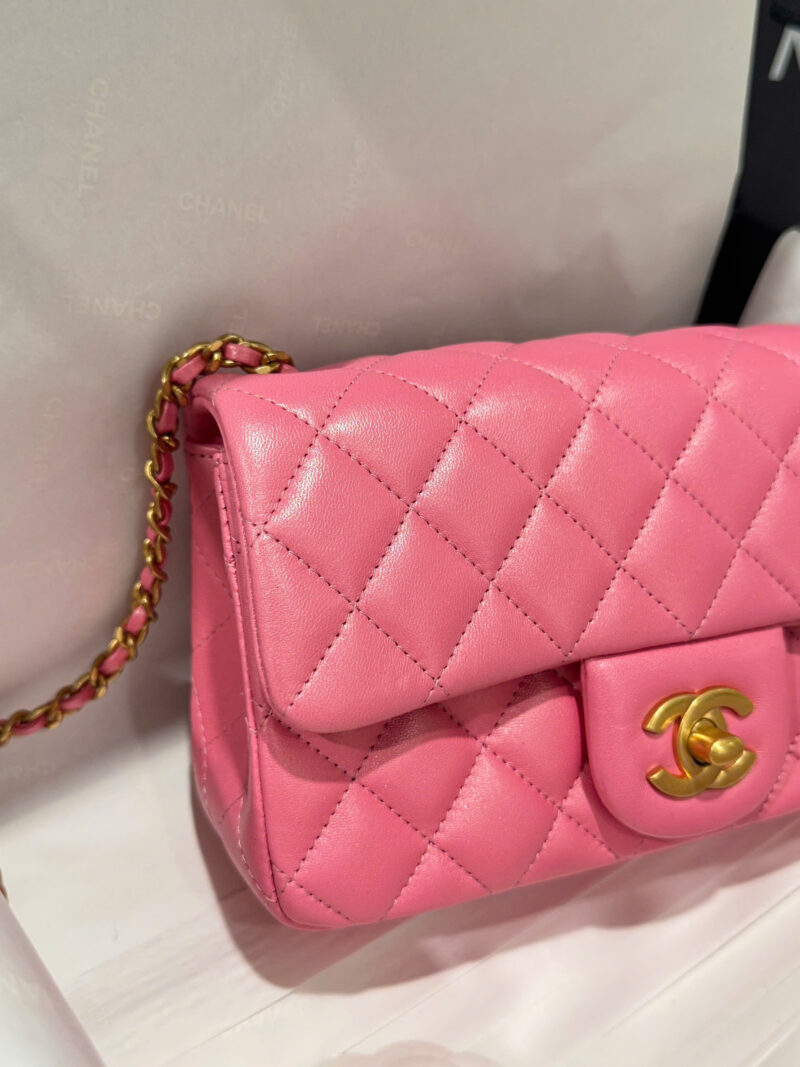 Chanel Classic Bell Bag Like Auth Handbags Bink Lock Gold Smooth Leather 20cm