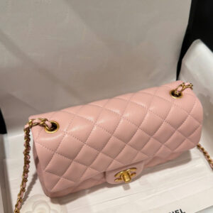 Chanel Classic Bell Bag Handbags Woman’s Like Auth Pink Sheepskin 20cm