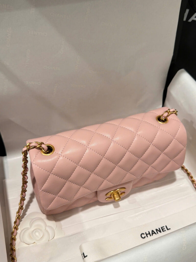 Chanel Classic Bell Bag Handbags Woman’s Like Auth Pink Sheepskin 20cm