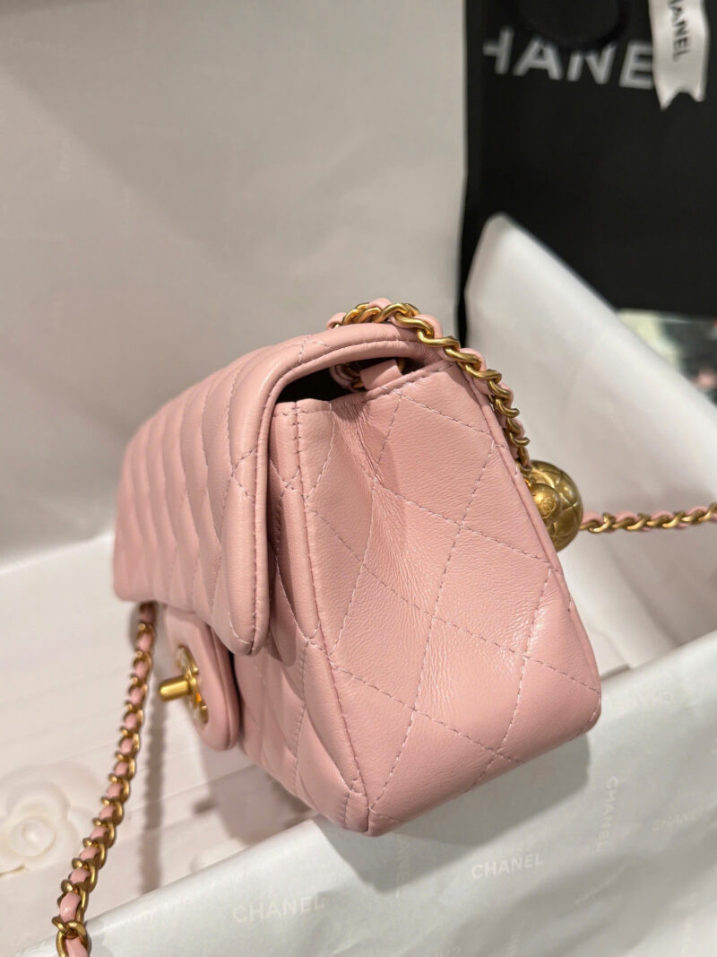 Chanel Classic Bell Bag Handbags Woman’s Like Auth Pink Sheepskin 20cm