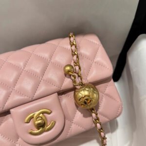 Chanel Classic Bell Bag Handbags Woman’s Like Auth Pink Sheepskin 20cm