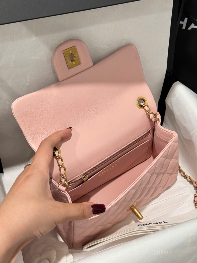 Chanel Classic Bell Bag Handbags Woman’s Like Auth Pink Sheepskin 20cm