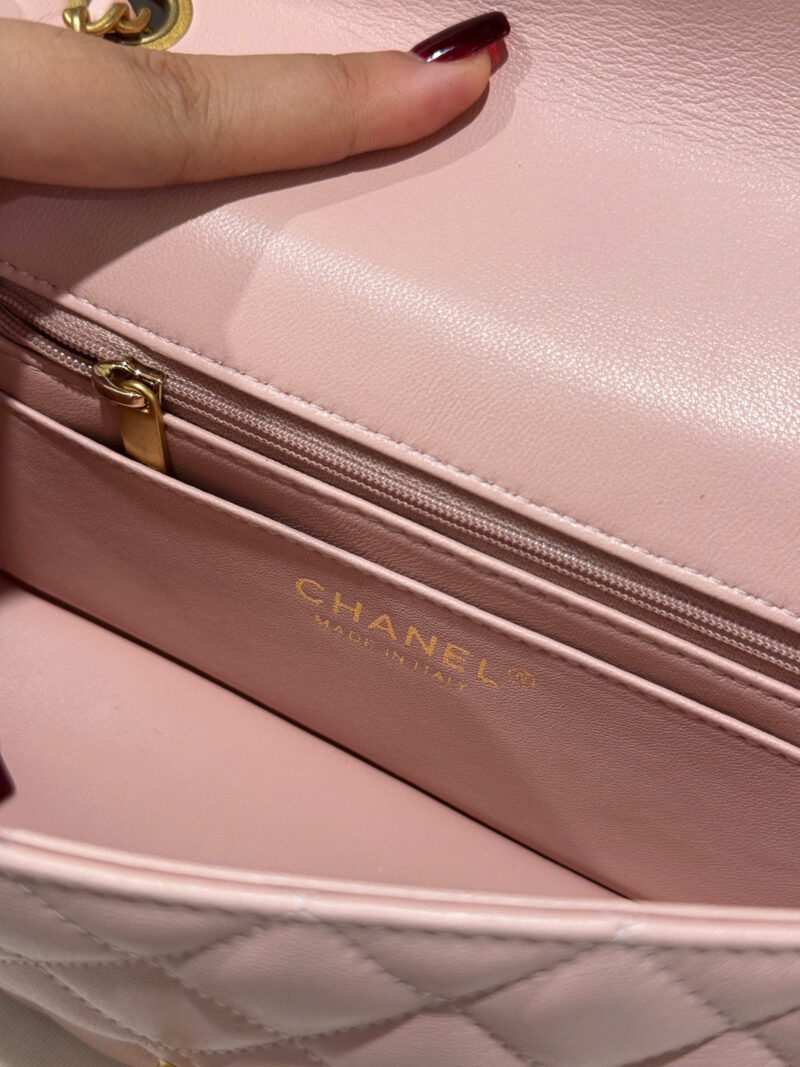 Chanel Classic Bell Bag Handbags Woman’s Like Auth Pink Sheepskin 20cm