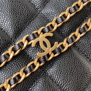 Chanel Hobo Like Auth Handbags Pebbled Leather With Lock Gold 19x16cm