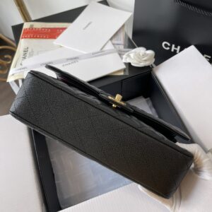 Chanel Medium Classic Like Auth Handbags Cowhide Black Lock Gold 25.5cm