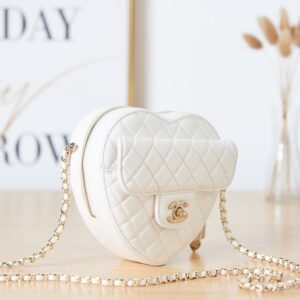 Chanel The One Like Auth Handbags Smooth Leather Heart-Pattern Milk Lock Gold 16.5x18x6.5cm