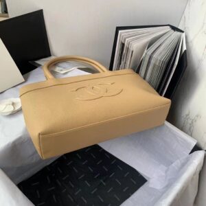Chanel Vintage Classic Like Auth Handbags Lock Gold Nude 30x21x8cm
