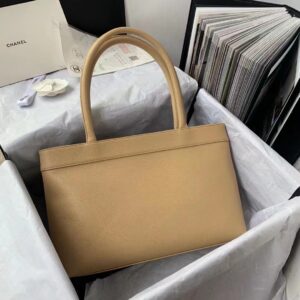 Chanel Vintage Classic Like Auth Handbags Lock Gold Nude 30x21x8cm