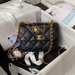 Tui-Xach-Nu-Chanel-Xich-Charm-Like-Auth-Mau-Den-13x17x6cm-1-600x600-1 Chanel Classic Crocodile Skin Like Auth Black Full Box With Lock Silver 25cm