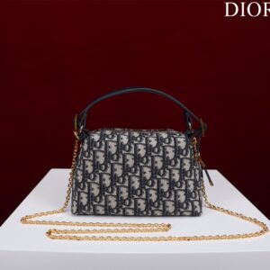 Dior Plaid Women’s Handbag, Glossy Leather, Replica 11 High Quality 20cm