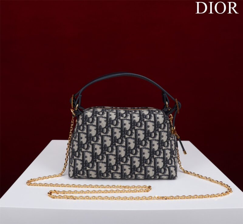 Dior Plaid Women’s Handbag, Glossy Leather, Replica 11 High Quality 20cm