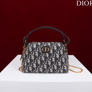 Dior Plaid Women’s Handbag, Glossy Leather, Replica 11 High Quality 20cm