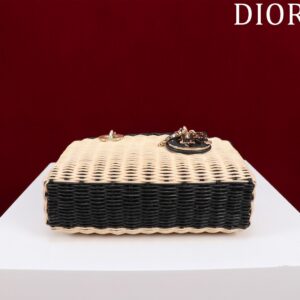 Dior D-Joy Lady Wicker Handbag Like Auth 22cm