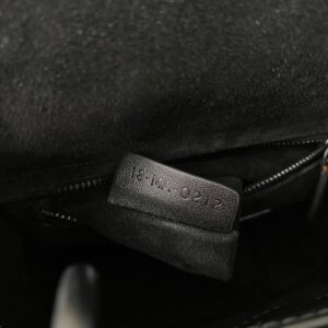 Dior Lady Matte Like Auth Women’s Handbag Black Diamond Pattern 17cm