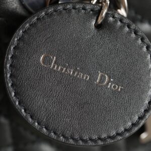 Dior My Lady Like Auth Women’s Handbag Black Silver Lock 20x16cm