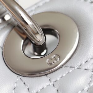 Dior My Lady Rep 11 High-Quality Women’s Handbag Gray Glossy Leather 20x16cm