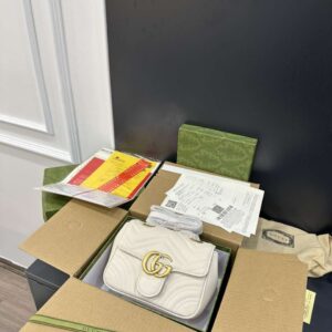 Gucci Marmont High Quality White Women’s Handbag 22cm