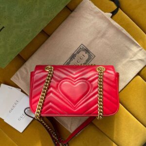 Gucci Marmont Replica 11 Women’s Handbag High Quality Red 22cm