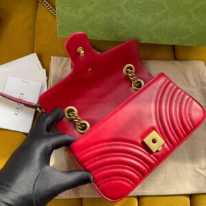 Gucci Marmont Replica 11 Women’s Handbag High Quality Red 22cm