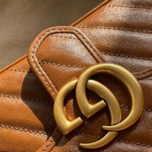 Gucci Marmont Women’s Handbag Super Brown Smooth Leather 22cm