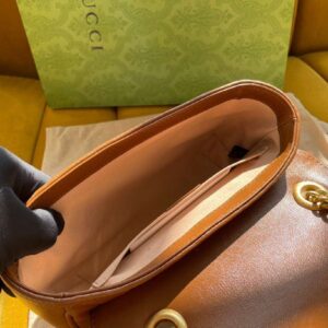 Gucci Marmont Women’s Handbag Super Brown Smooth Leather 22cm