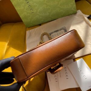Gucci Marmont Women’s Handbag Super Brown Smooth Leather 22cm