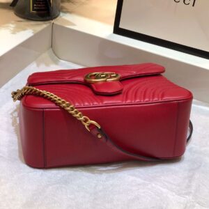 Gucci Marmont Top Handle Like Auth Women’s Handbag Red 27cm