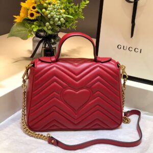 Gucci Marmont Top Handle Like Auth Women’s Handbag Red 27cm