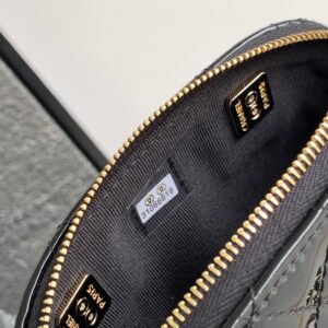 Chanel Alma Mini Shiny Leather Handbags Black Lock Gold 12cm