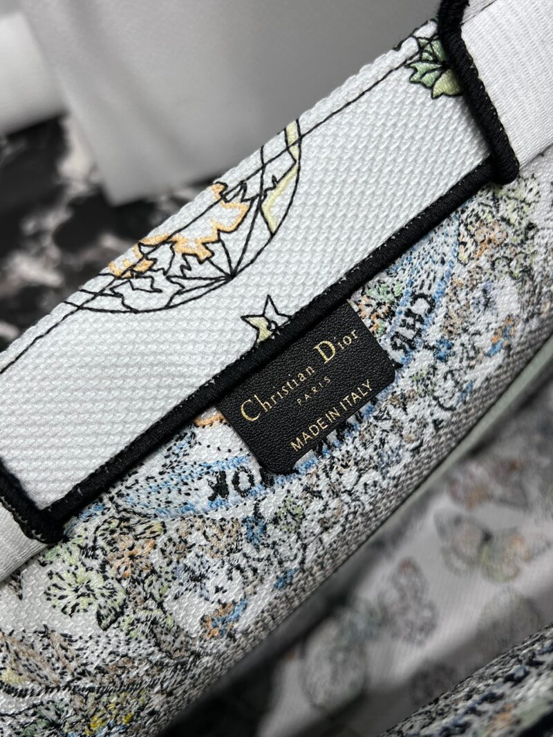 Dior Book Tote Women’s Handbag Embroidered Fabric Size 36cm