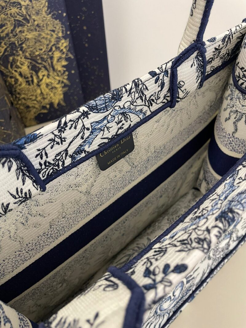 Dior Book Tote Women’s Handbag Embroidered Fabric Size 36cm