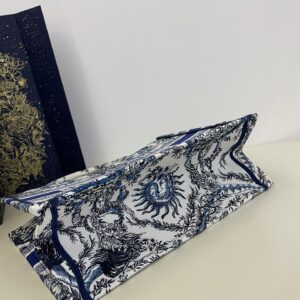 Dior Book Tote Women’s Handbag Embroidered Fabric Size 36cm