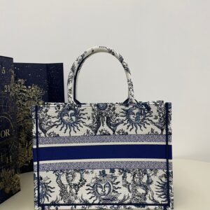 Dior Book Tote Women’s Handbag Embroidered Fabric Size 36cm