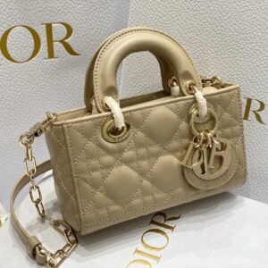 Dior Branded Women’s Handbag D-Joy Mini Bag Super Beige 16.5x6x10cm