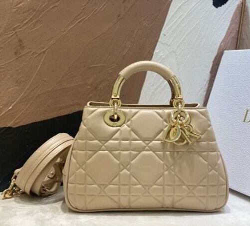 Tui-Xach-Nu-Hang-Hieu-Dior-Lady-Sieu-Cap-Mau-Be-24x18cm-5-600x451-1 Dior Lady Woman’s Like Auth Handbags Beige Smooth Leather 24x18cm