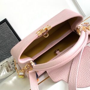 Louis Vuitton LV Capucines BB Pink Handbags Lock Gold 27x18x9cm