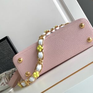 Louis Vuitton LV Capucines BB Pink Handbags Lock Gold 27x18x9cm