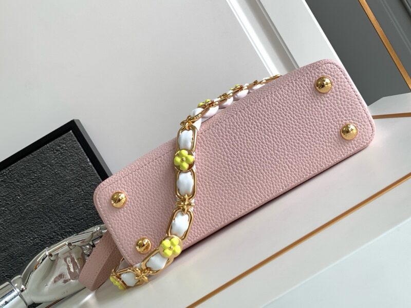 Louis Vuitton LV Capucines BB Pink Handbags Lock Gold 27x18x9cm