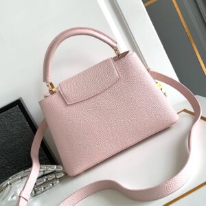 Louis Vuitton LV Capucines BB Pink Handbags Lock Gold 27x18x9cm